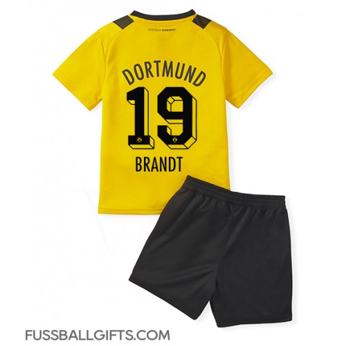 Borussia Dortmund Julian Brandt #19 Fußballbekleidung Heimtrikot Kinder 2022-23 Kurzarm (+ kurze hosen)